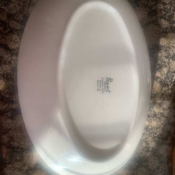 Floral Oval Platter with Red and Blue Accents - Picture 2 of 2